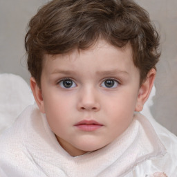 Neutral white child male with short  brown hair and brown eyes