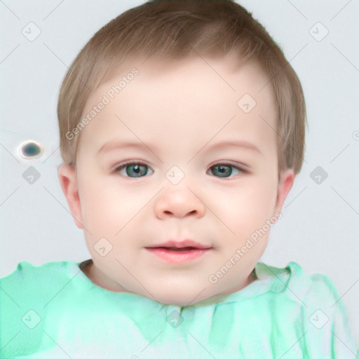 Neutral white child male with short  brown hair and brown eyes