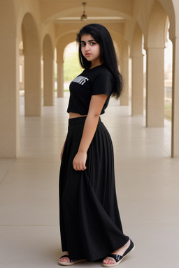 Jordanian teenager girl with  black hair