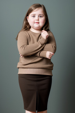 French child girl with  brown hair