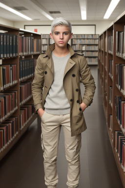 Argentine teenager boy with  white hair