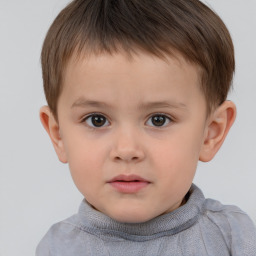 Neutral white child male with short  brown hair and brown eyes