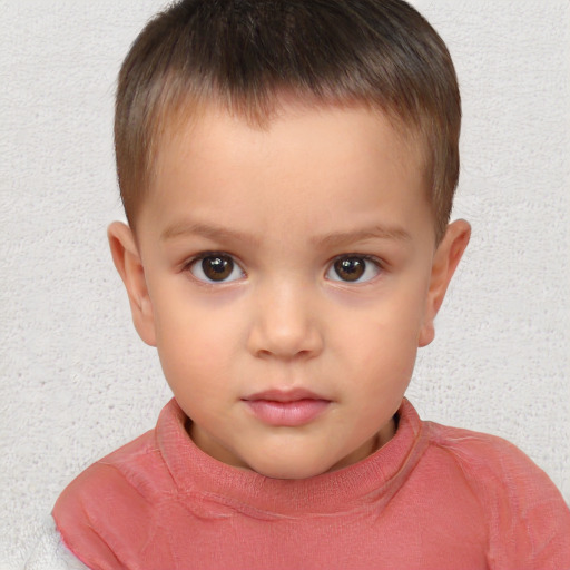 Neutral white child male with short  brown hair and brown eyes