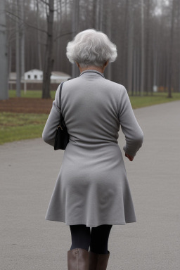 Russian elderly female with  gray hair