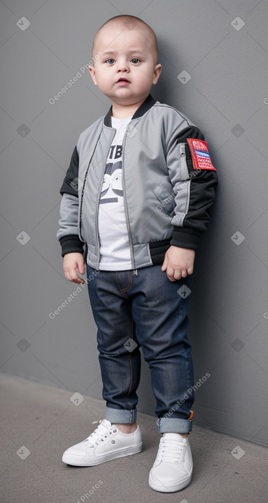 Lithuanian infant boy with  gray hair