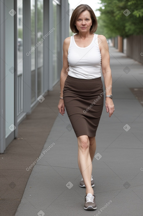 Finnish middle-aged female with  brown hair