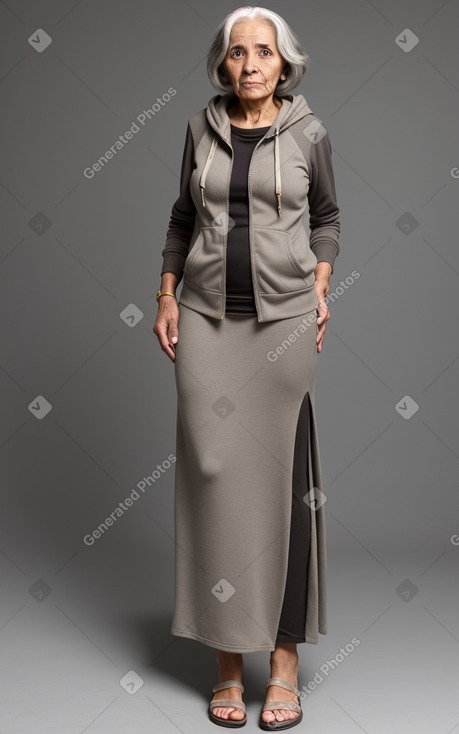 Libyan elderly female with  gray hair