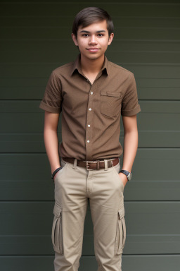 Indonesian young adult male with  brown hair