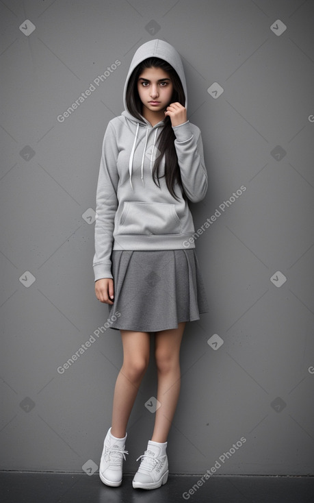 Iranian teenager girl with  gray hair