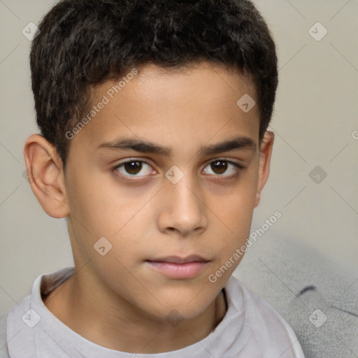 Neutral white child male with short  brown hair and brown eyes