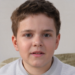 Neutral white child male with short  brown hair and brown eyes