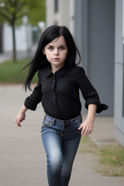 German child female with  black hair