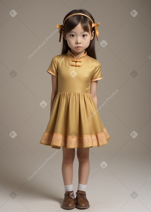 Chinese child female with  brown hair