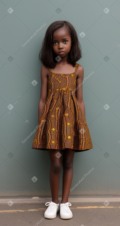 African child girl with  brown hair