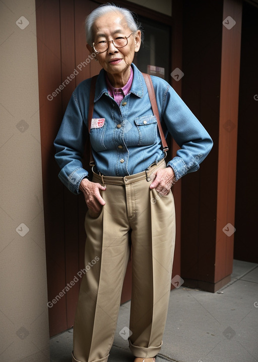 Elderly female with  brown hair