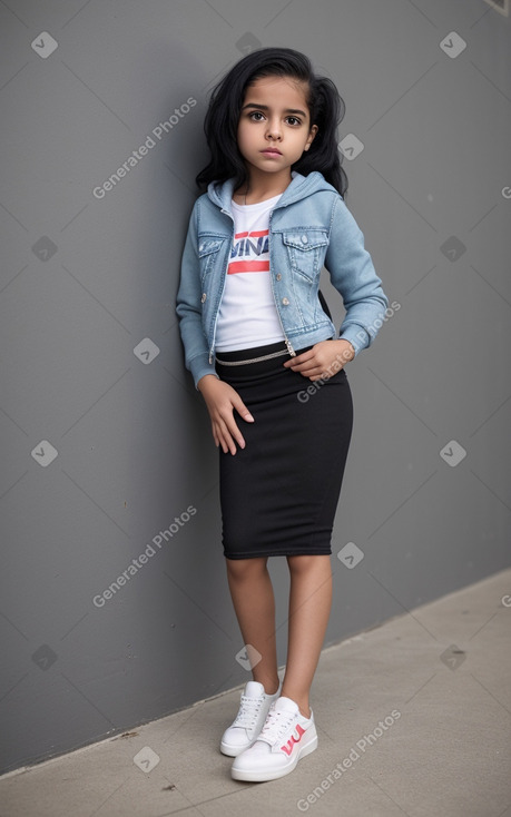Puerto rican child girl with  black hair