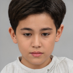 Neutral white child male with short  brown hair and brown eyes