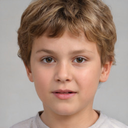 Neutral white child male with short  brown hair and brown eyes