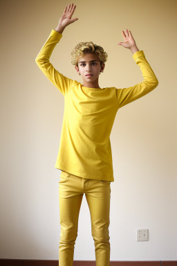 Moroccan teenager boy with  blonde hair