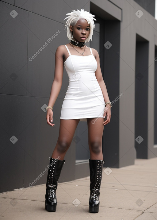 Ghanaian young adult female with  white hair