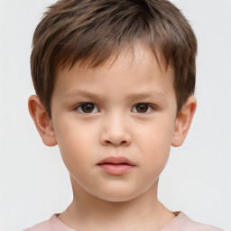 Neutral white child male with short  brown hair and brown eyes