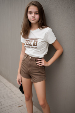 Slovak teenager girl with  brown hair