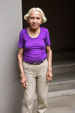 Tanzanian elderly female with  blonde hair