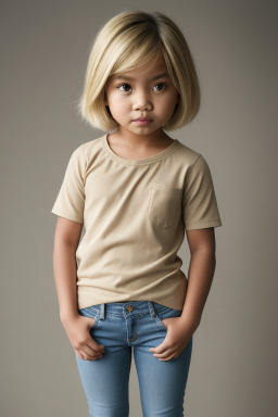 Filipino child girl with  blonde hair