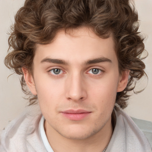 Neutral white young-adult male with medium  brown hair and brown eyes