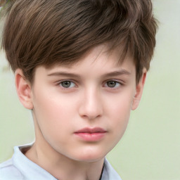 Neutral white child male with short  brown hair and brown eyes