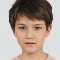 Neutral white child male with short  brown hair and brown eyes