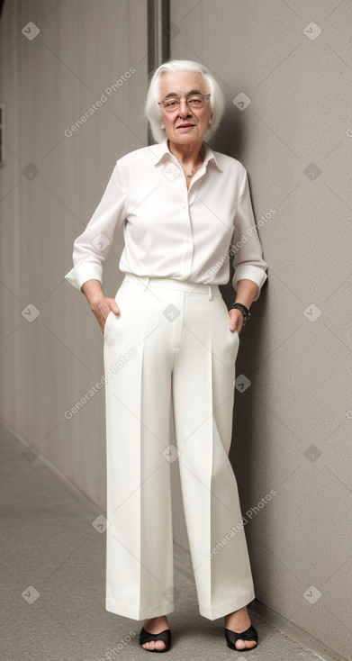 Italian elderly non-binary with  white hair