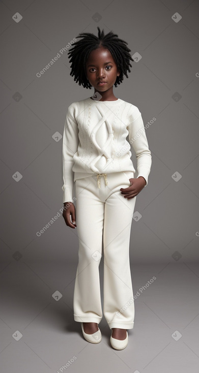 Senegalese child girl with  white hair