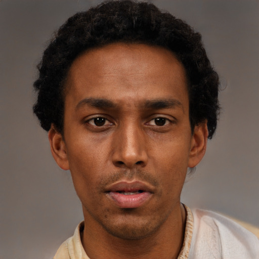 Neutral latino young-adult male with short  brown hair and brown eyes