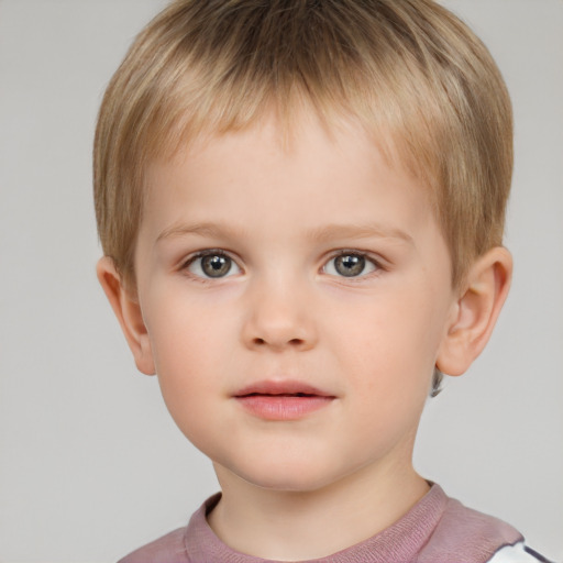 Neutral white child male with short  brown hair and brown eyes