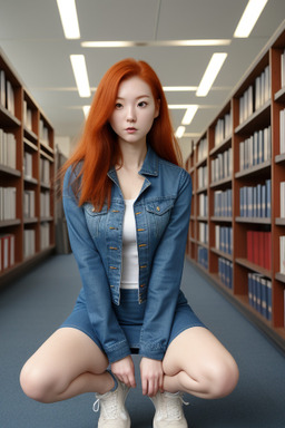 Korean adult female with  ginger hair