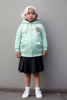 Bolivian child girl with  white hair