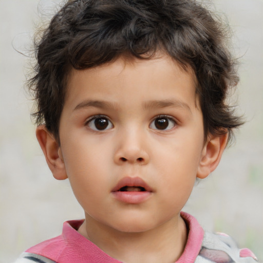 Neutral white child male with short  brown hair and brown eyes