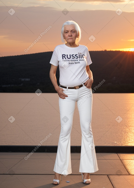 Russian elderly female with  white hair