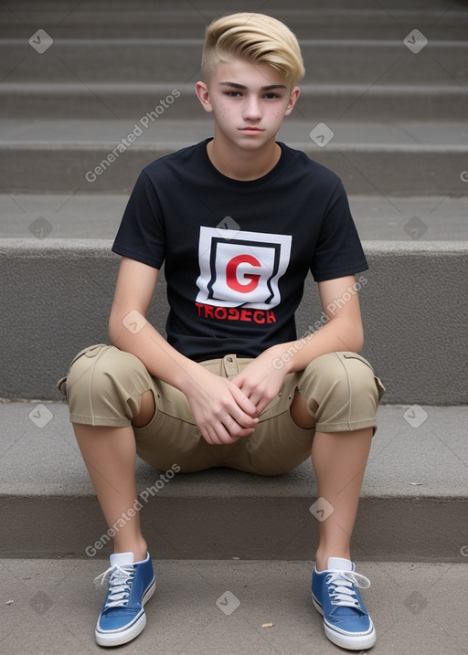 Georgian teenager boy with  blonde hair