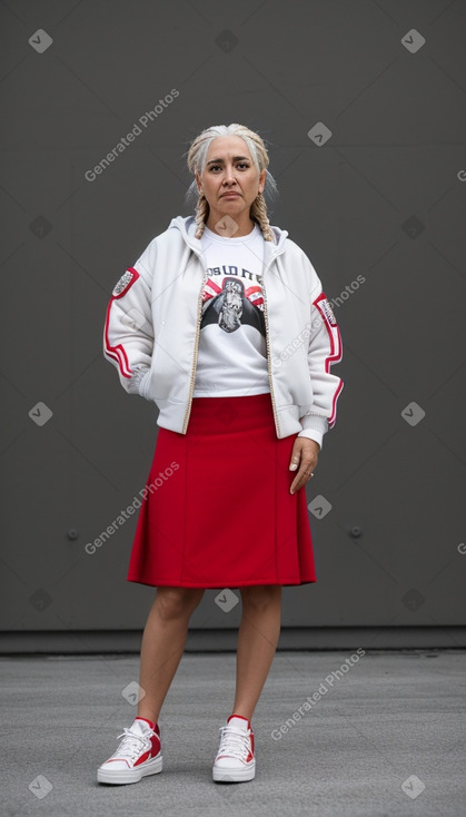 Mexican 45 years female with  white hair