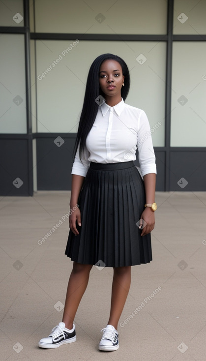 African adult female with  black hair