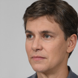 Neutral white adult male with short  brown hair and brown eyes