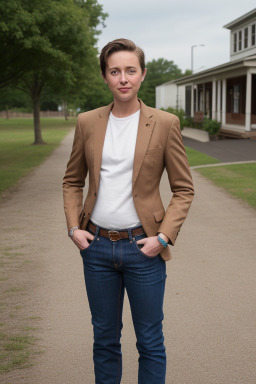 Adult non-binary with  brown hair