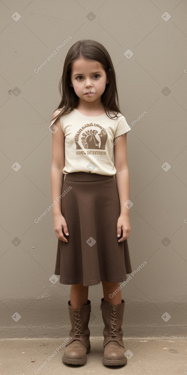 Costa rican child girl with  brown hair