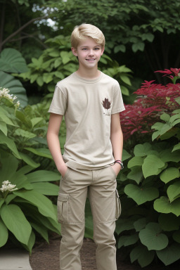 Canadian teenager boy with  blonde hair