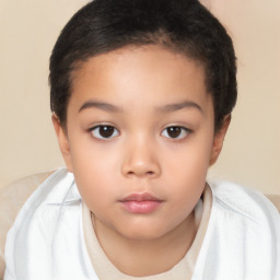 Neutral white child female with short  brown hair and brown eyes