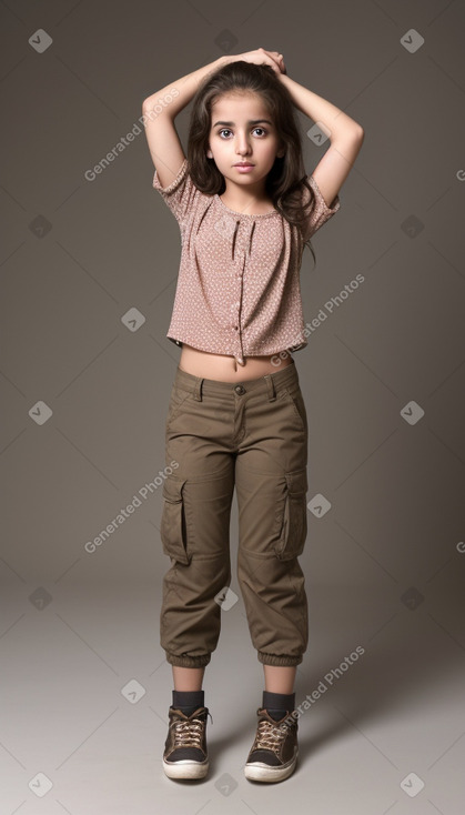 Jordanian child girl with  brown hair