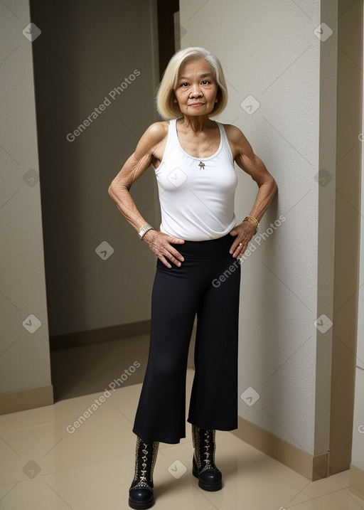 Malaysian elderly female with  blonde hair