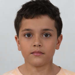 Neutral white child male with short  brown hair and brown eyes